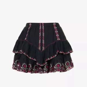 ISABEL MARANT ETOILE Jocadia embroidered-trim cotton mini skirt | size 42